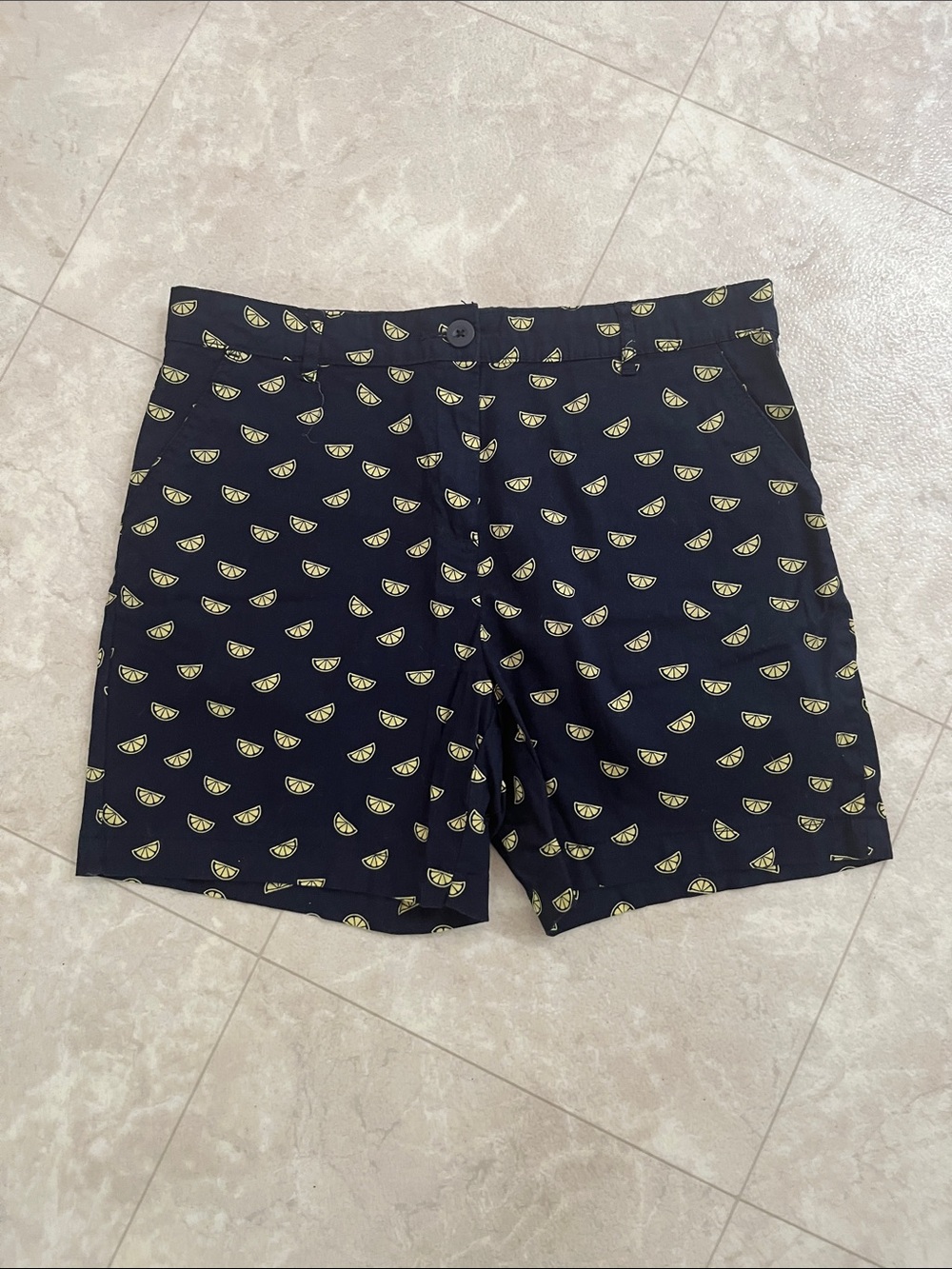 Caribbean Joe Blue Shorts with Yellow Lemon Print 10